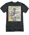 ACDC Guitarist Angus Young Portrait with Lyrics Dirty Deeds Done Dirt Cheap Scott Mendell T-Shirt