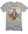 ACDC Guitarist Angus Young Portrait with Lyrics Let There Be Rock Scott Mendell T-Shirt