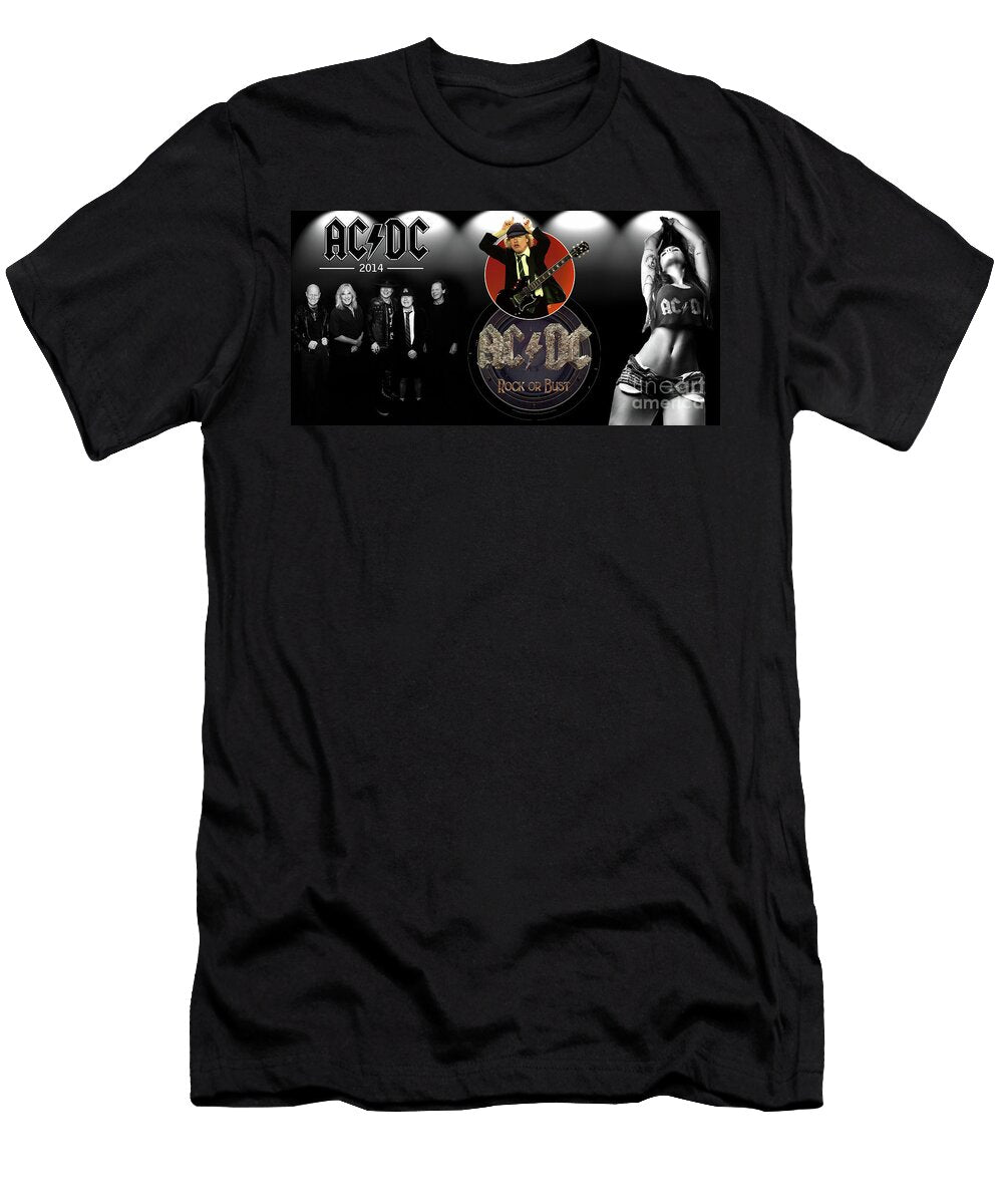 ACDC Rock or Bust Iconic Rock Band Discography Album Wall Art Rock Band T-Shirt
