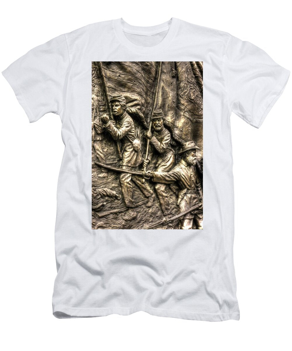 Advancing the Colors State of Delaware Monument Gettysburg Detail a Autumn Mid Day Michael Mazaika T-Shirt