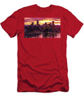Aerial Downtown Seattle and Waterfront Sunrise Light Mike Reid T-Shirt