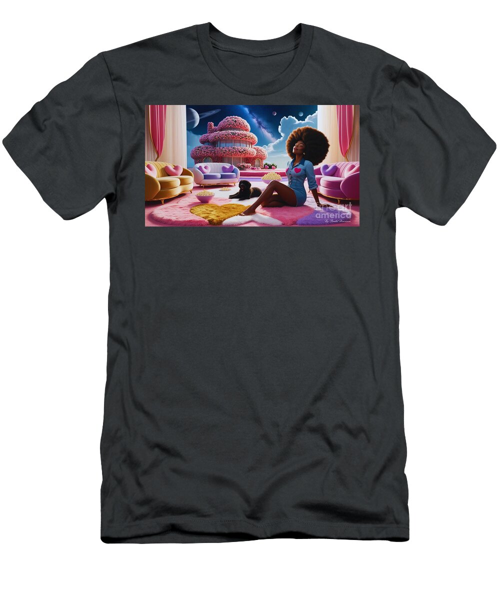 Afro Bliss in Cosmic Setting Parallel Dimensions T-Shirt