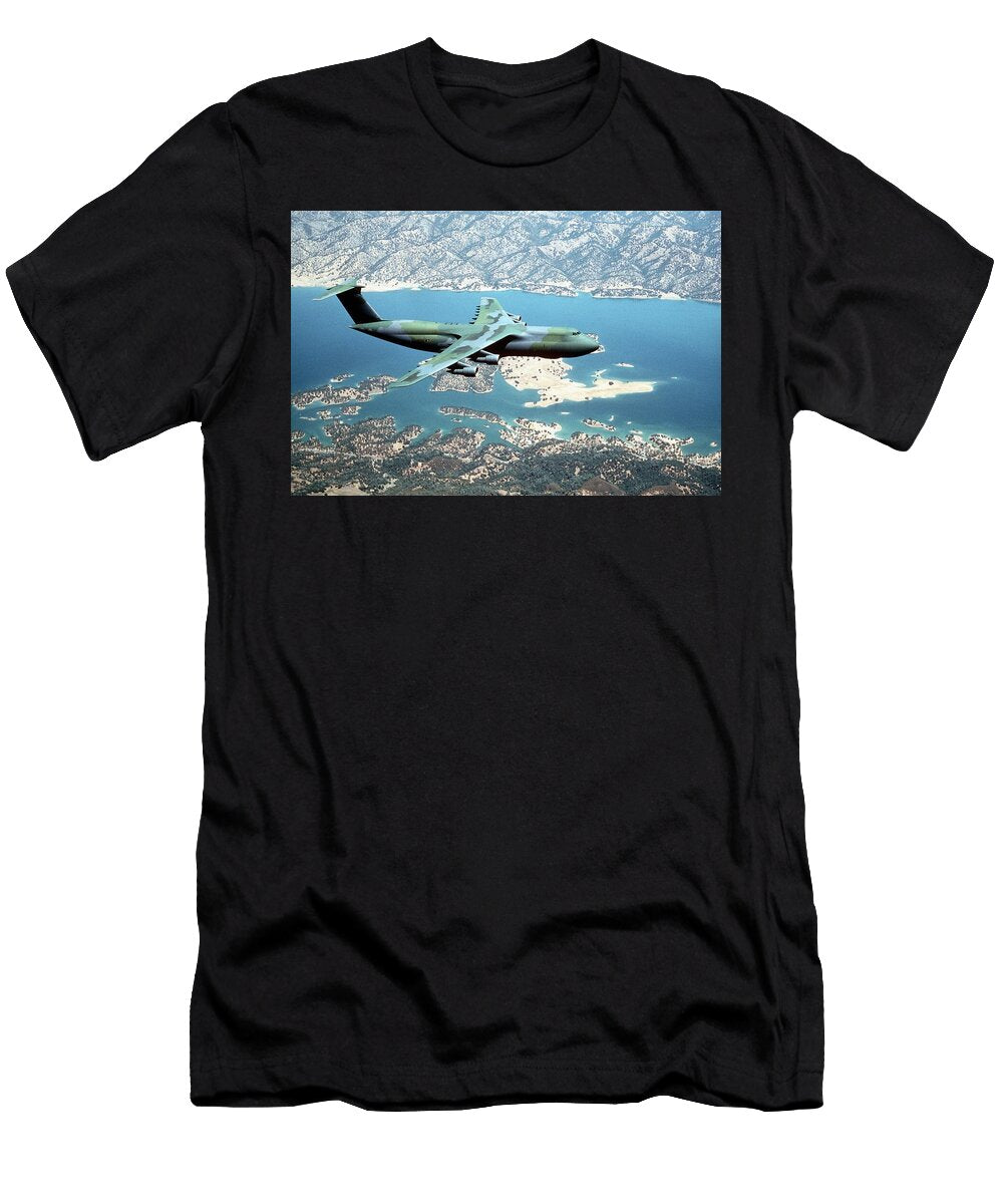 Air to Air Front View of a C5 Galaxy Aircraft Over Lake Berryessa 1983 Ssgt Bob Simons US National Archives Linda Howes Website T-Shirt