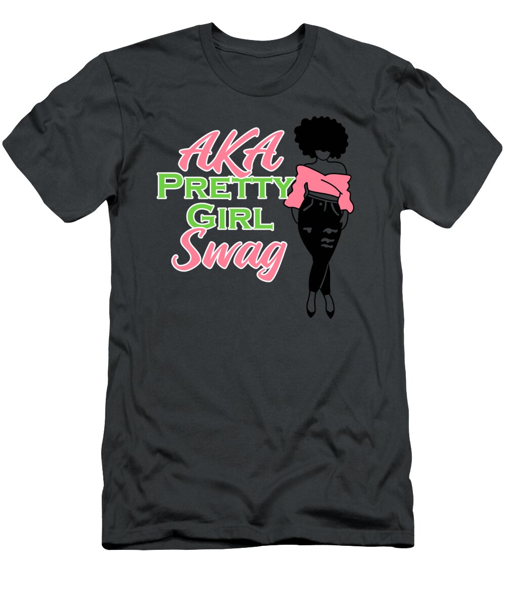 Aka Pretty Girl Swag Alpha Sorority Kappa Pink Tanyah Braid T-Shirt