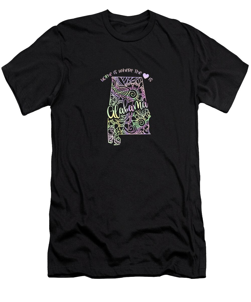 Alabama State Holographic Mandala Maps Sambel Pedes T-Shirt