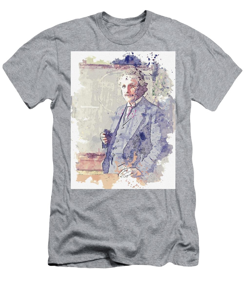 Albert Einstein 1921 Vienna Lecture Watercolor By Ahmet Asar Celestial Images T-Shirt