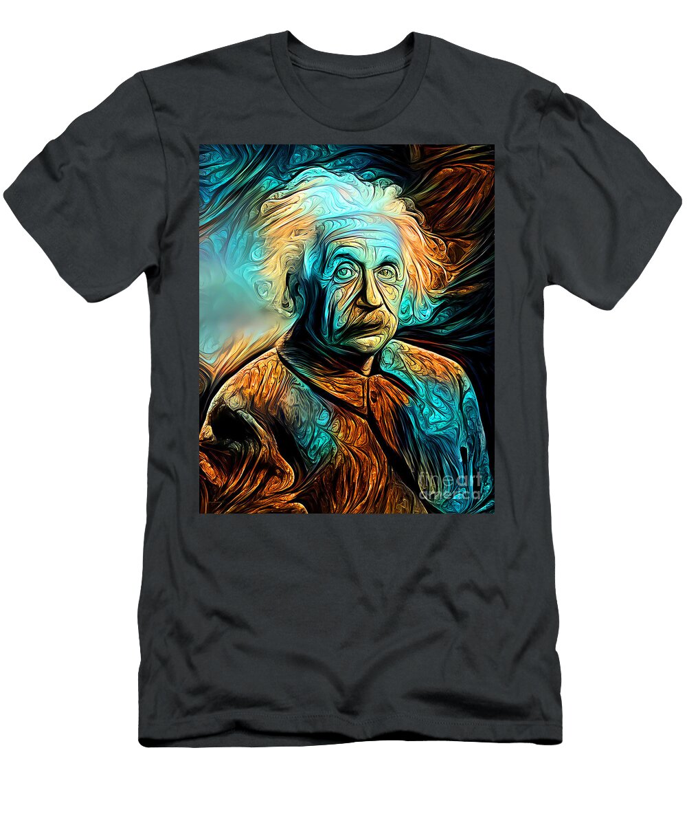 Albert Einstein in a Edvard Munch World 20210714 Wingsdomain Art and Photography T-Shirt
