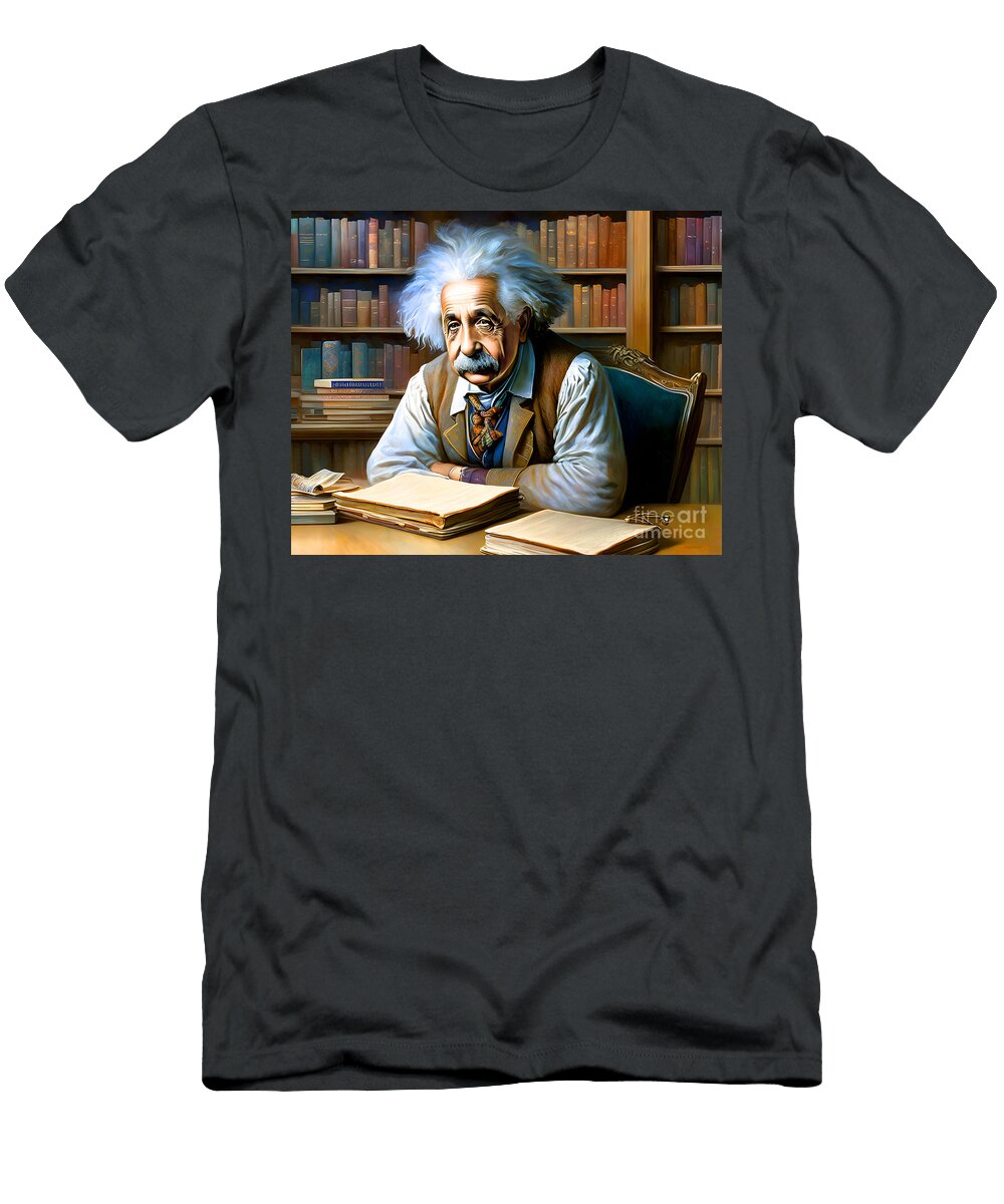 Albert Einstein in His Study 20230127a Wingsdomain Art and Photography T-Shirt