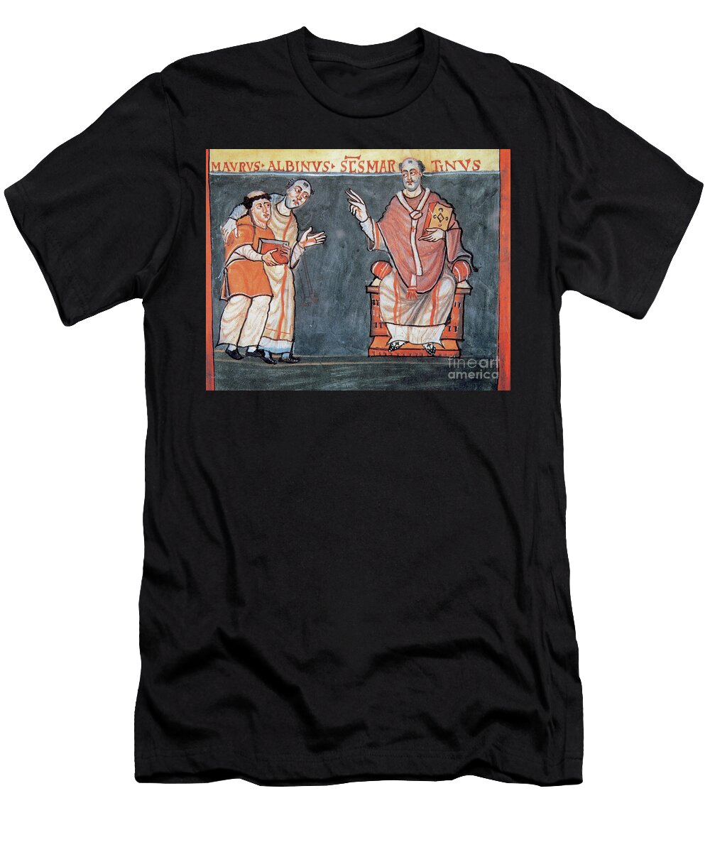 Alcuin of York 730 804 Alcuin Presents to Rabanus Maurus to Saint Martin Miniature Unknown Artist T-Shirt