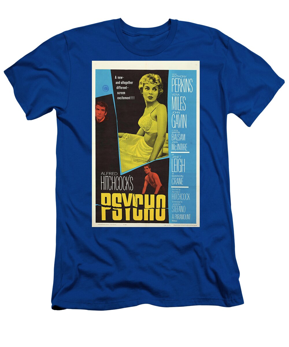 Alfred Hitchcocks Psycho Movie Vintage Art Retro Poster Vintage Treasure Sampadart Gallery T-Shirt