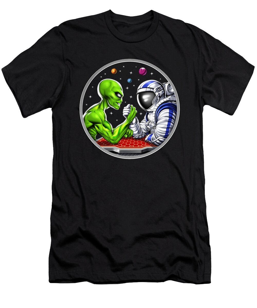 Alien Astronaut Arm Wrestling Nikolay Todorov T-Shirt