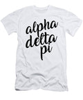 Alpha Delta Pi Script Relaxed V Neck Graphic Adpi Relaxed Sorority Little Sister Gift Senior Elijah Forster T-Shirt