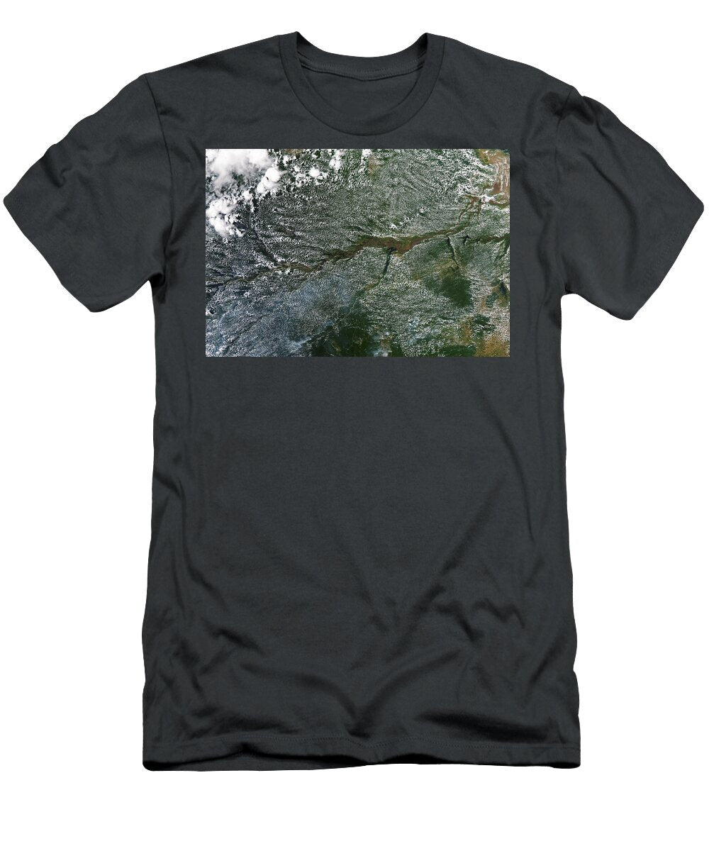 Amazon River Popcorn Clouds Satellite Science Source T-Shirt