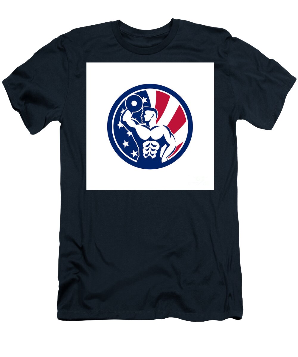 American Fitness Gym USA Flag Icon Aloysius Patrimonio T-Shirt