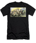 American Mexican War 1846 1848 Between the United States and the Republic of Mexico Charge of Captain Maya the Head of the American Cavalry Years 1840 Colouring Engraving of the 19th Century American School T-Shirt
