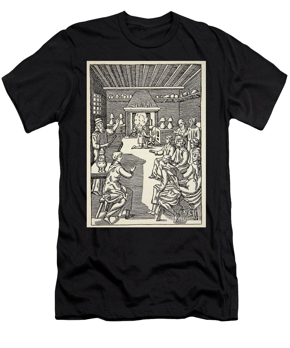 An Alchemy Lesson in the 14th Century Copy By Boris Mestchersky French School T-Shirt