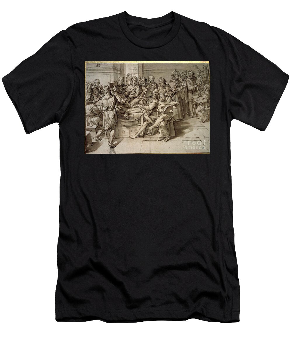Anatomy Lecture Given By Michelangelo Buonarroti to Artists 16th Century Drawing Bartolomeo Passarotti T-Shirt