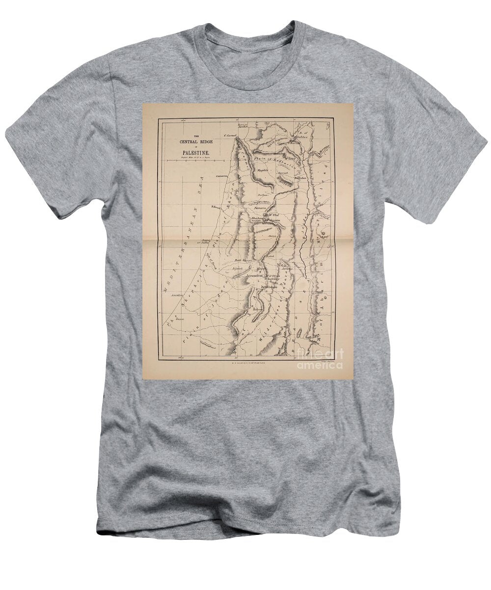 Ancient Map of Palestine Central A1ridge Historic Illustrations T-Shirt