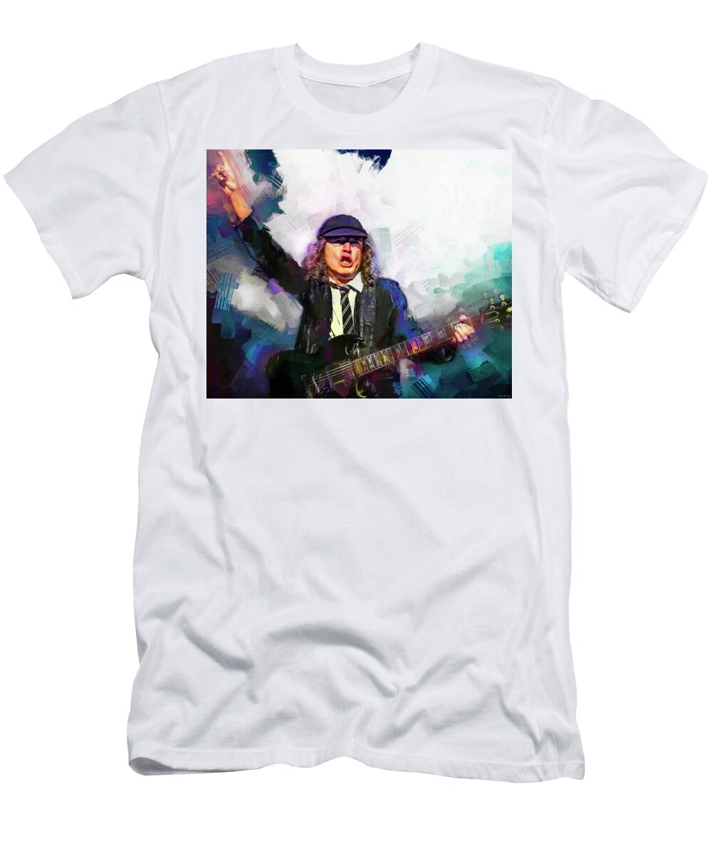 Angus Young Guitar Player Ac DC Mal Bray T-Shirt