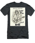 Angus Young Portrait with Lyrics for Those About to Rock Scott Mendell T-Shirt