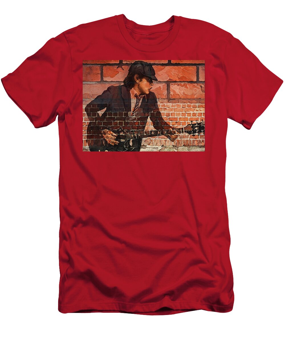 Angus Young the Wall of Rock Revisited John Farr T-Shirt