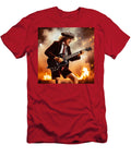 Angus Young with Fire Ac DC Bill Owen T-Shirt