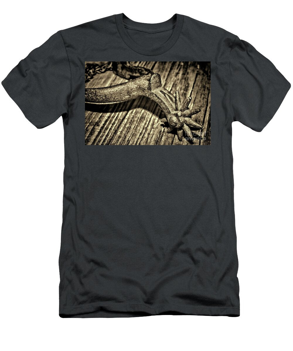Antique Cowboy Spur on Wood in Sepia Paul Ward T-Shirt