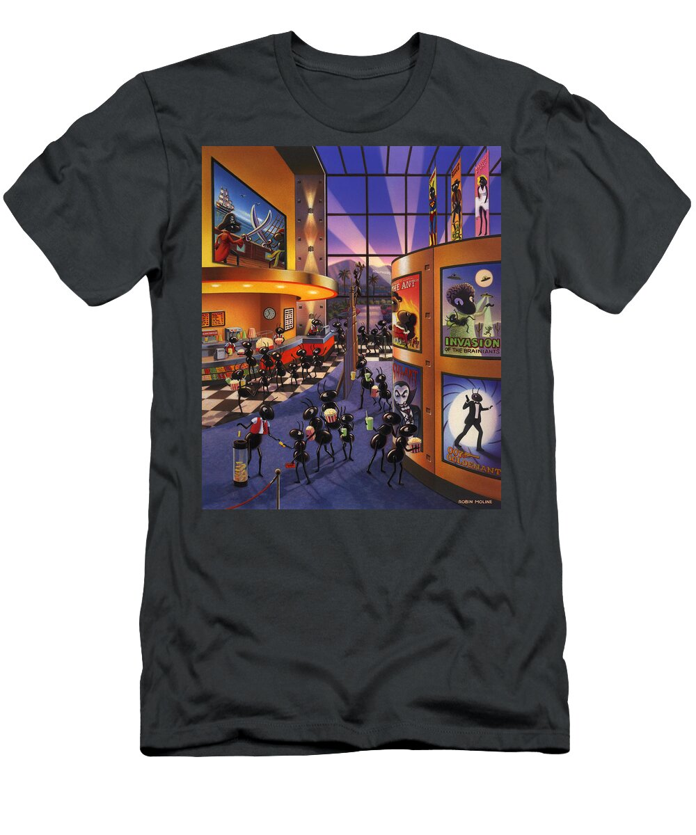 Ants At the Movie Theatre Robin Moline T-Shirt
