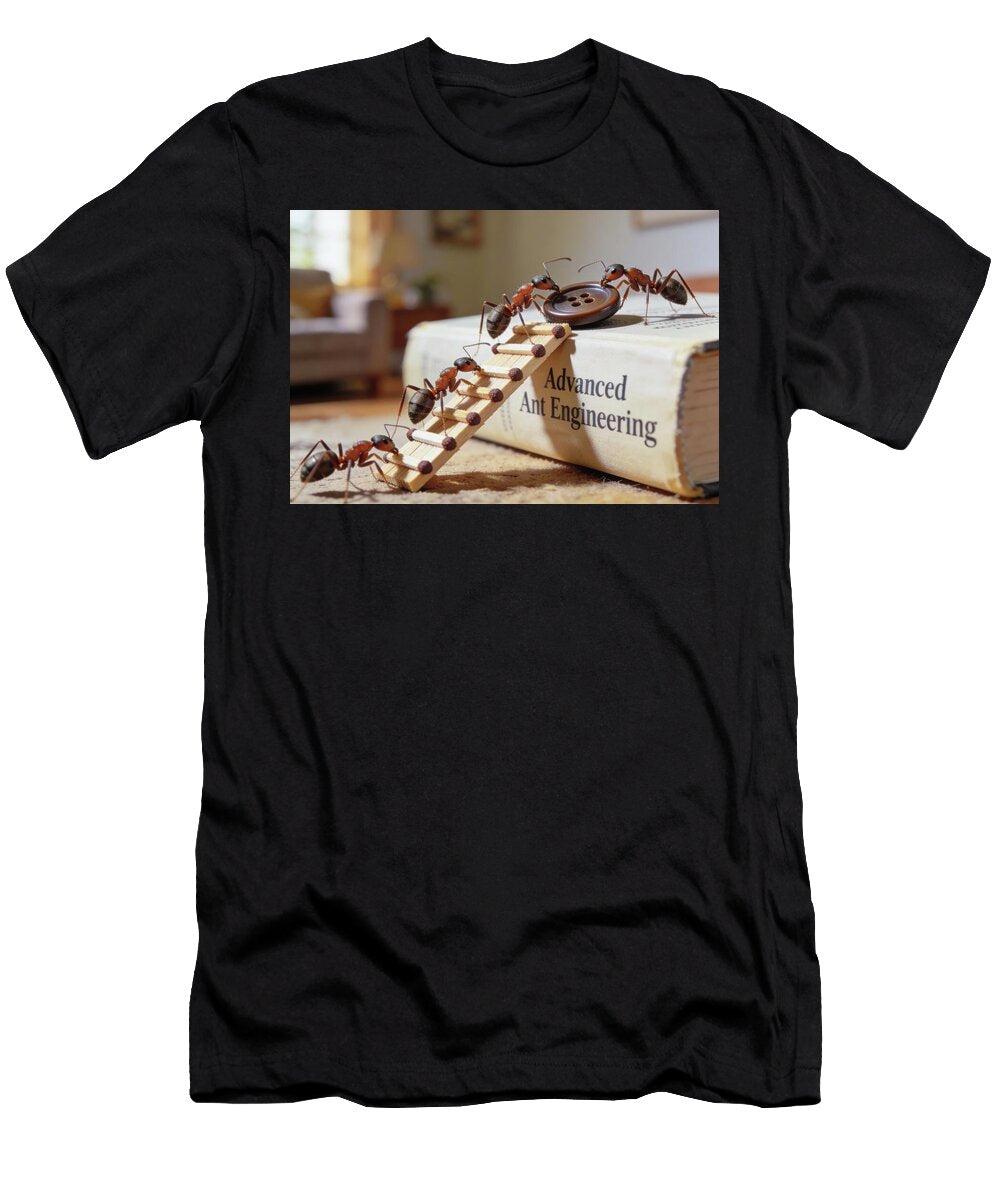 Ants Building Matchstick Ladder on Book Matthias Hauser T-Shirt
