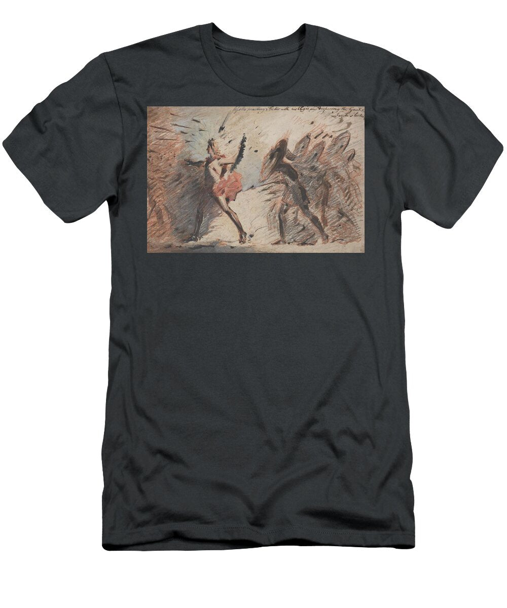 Apollo Preceding Hector with His Aegis and Dispersing the Greeks Fuselis Lectures John Flaxman English T-Shirt