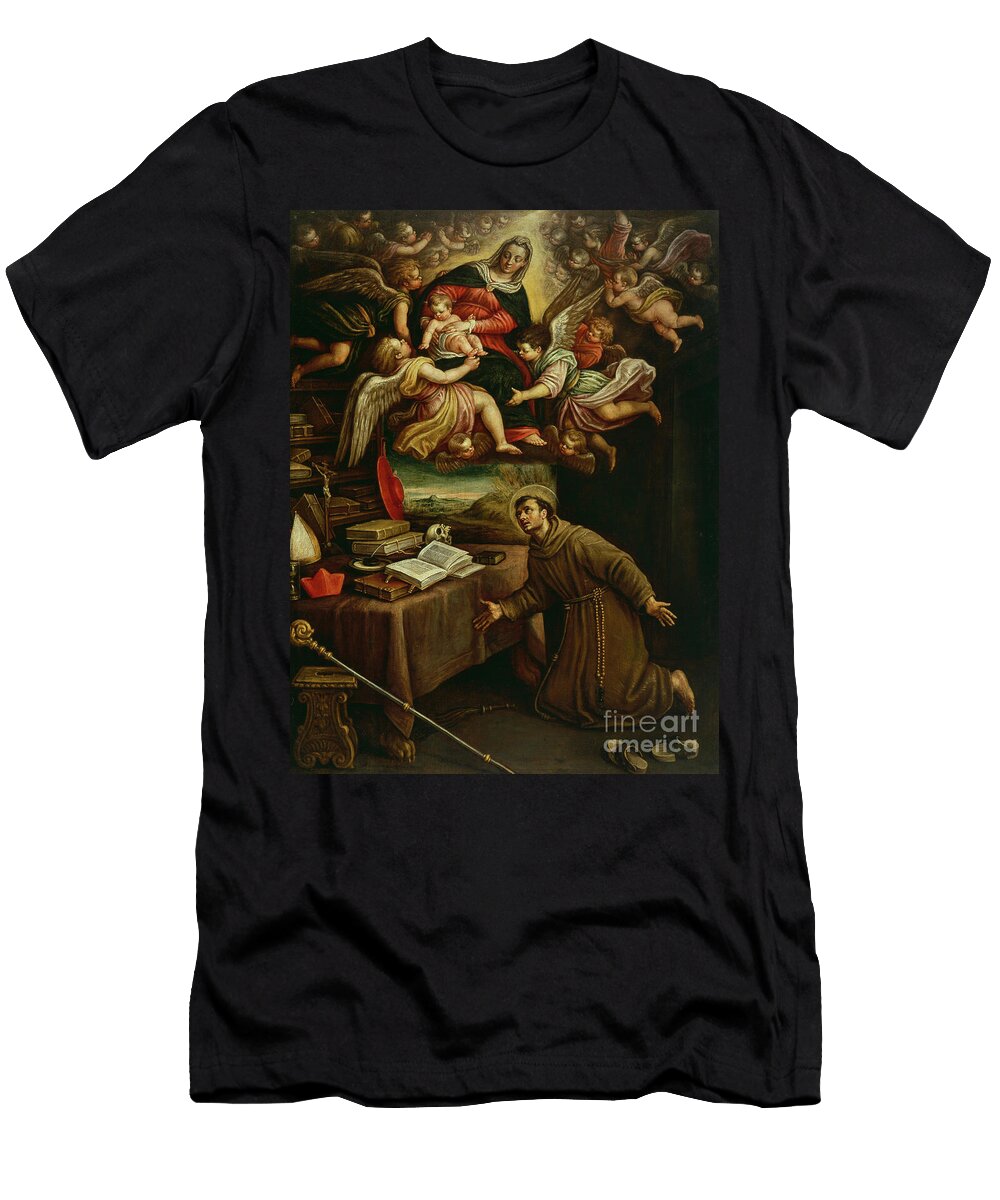 Apparition of the Virgin to Saint Bonaventure Leandro Da Ponte Bassano T-Shirt