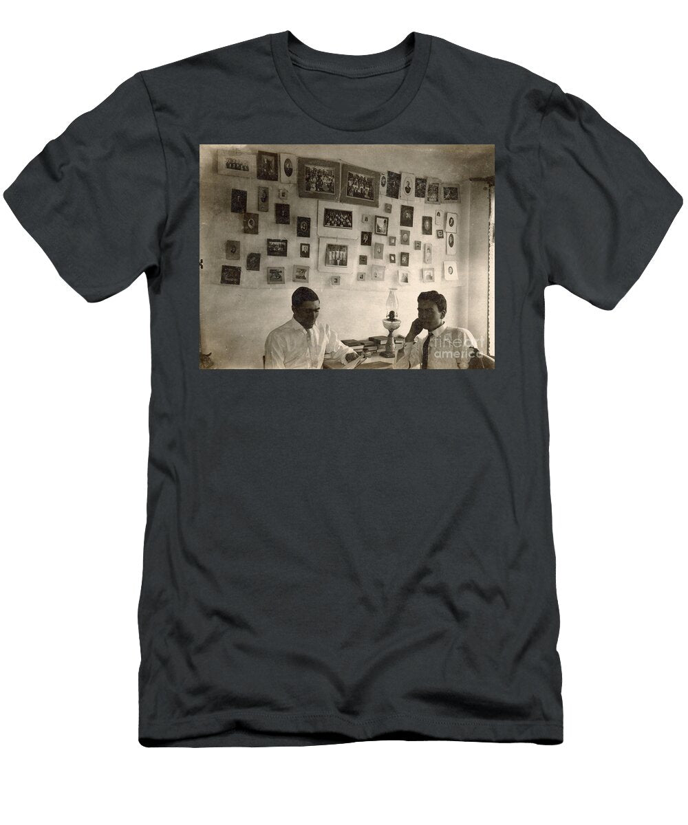 Appears to Be a Fraternity College Dorm Room with Two College Aged Men Students 1909 Rppc David Lombard T-Shirt