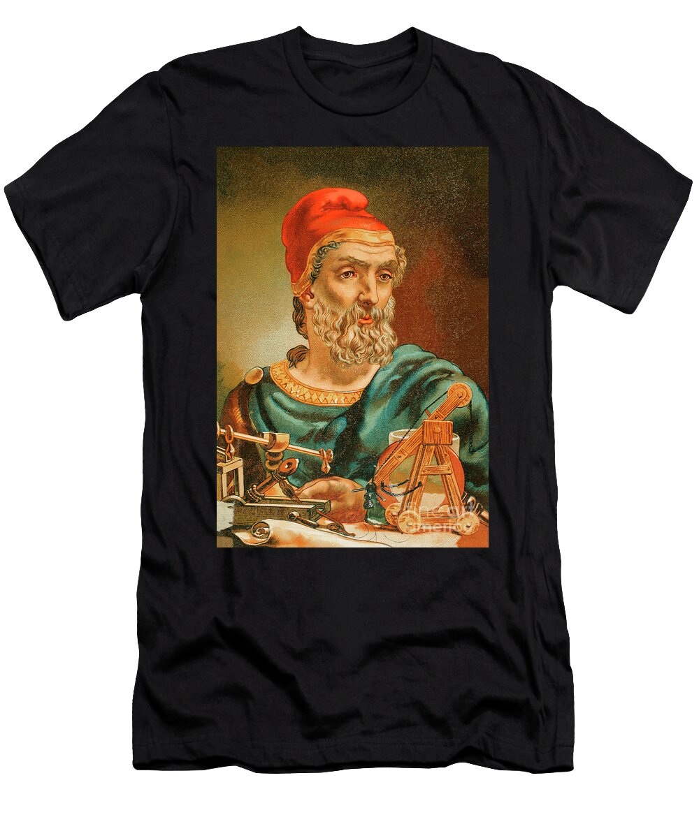 Archimedes Ancient Greek Mathematician and Inventor Portrait Unknown Artist T-Shirt