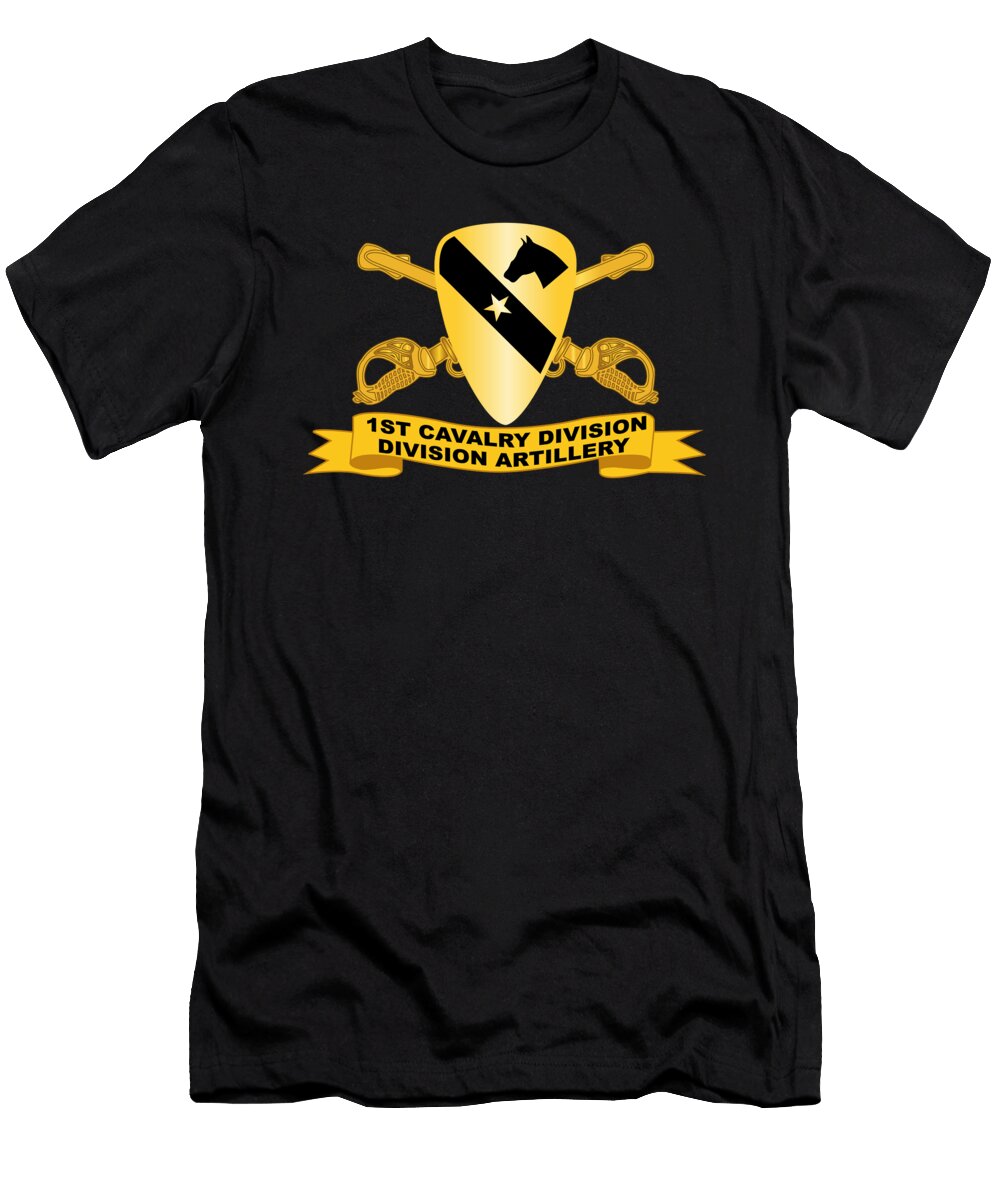 Army 1st Cavalry Division Division Artillery W Cav Br Ribbon Tom Adkins T-Shirt