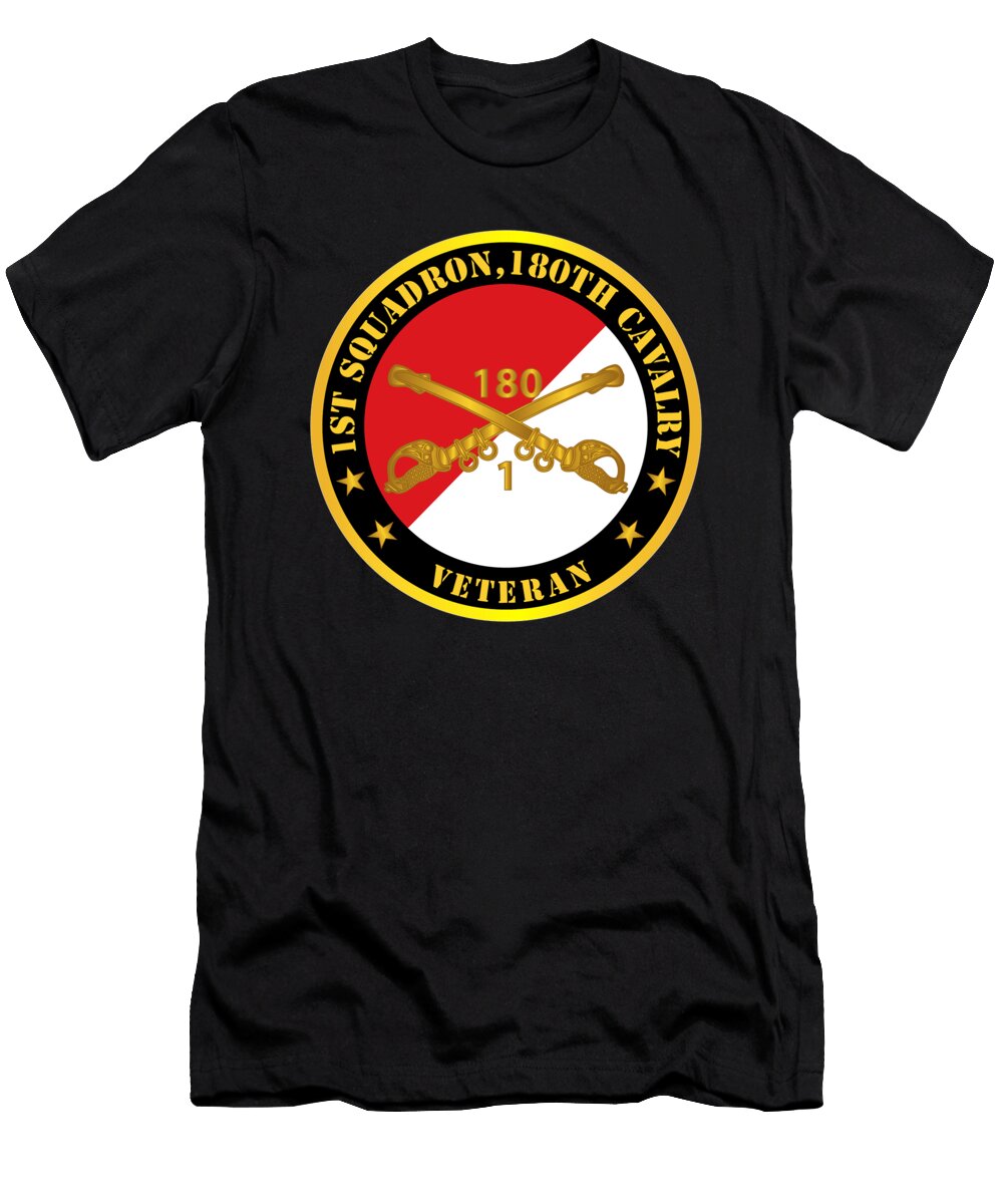 Army 1st Squadron 180th Cavalry Branch Veteran Red White X 300 Tom Adkins T-Shirt