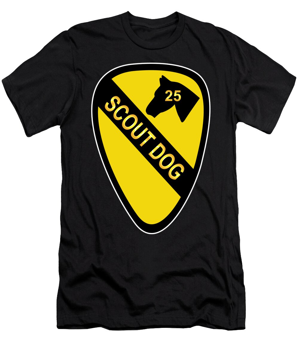 Army 25th Scout Dog Platoon 1st Cav Wo Txt Tom Adkins T-Shirt