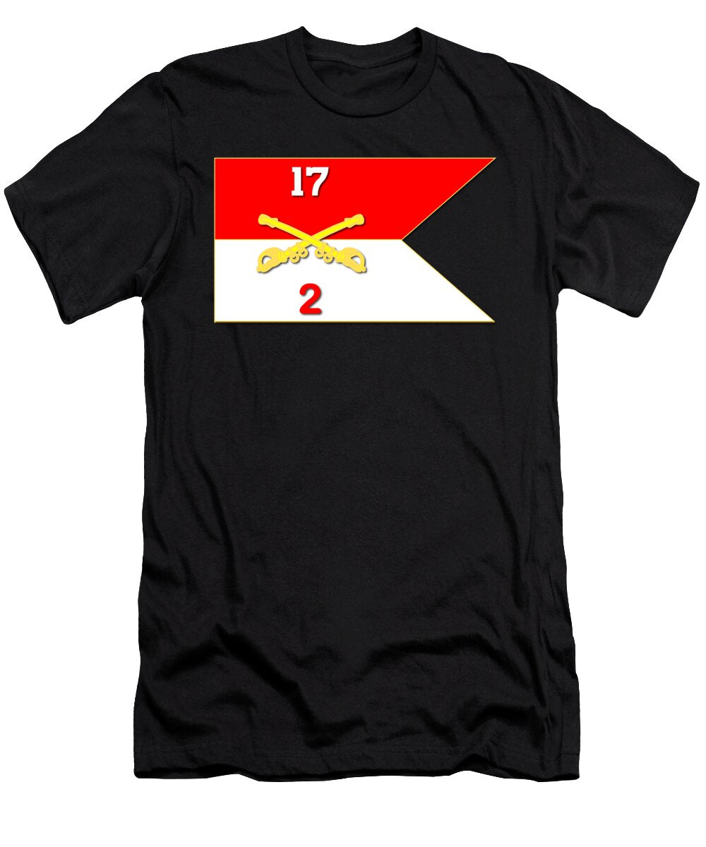 Army 2rd Squadron 17th Cavalry Guidon Tom Adkins T-Shirt