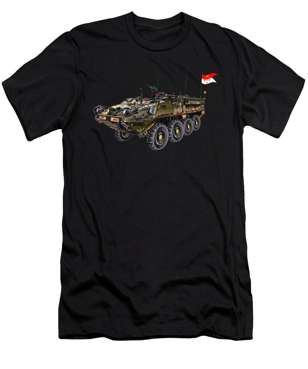 Army 3rd Squadron 17th Cavalry Regiment Stryker Vehicle Wo Txt Tom Adkins T-Shirt