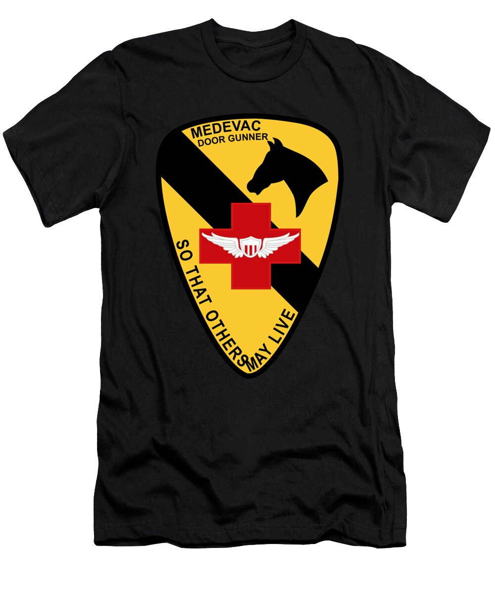 Army Medevac Door Gunner 1st Cavalry Vietnam Wo Txt Tom Adkins T-Shirt