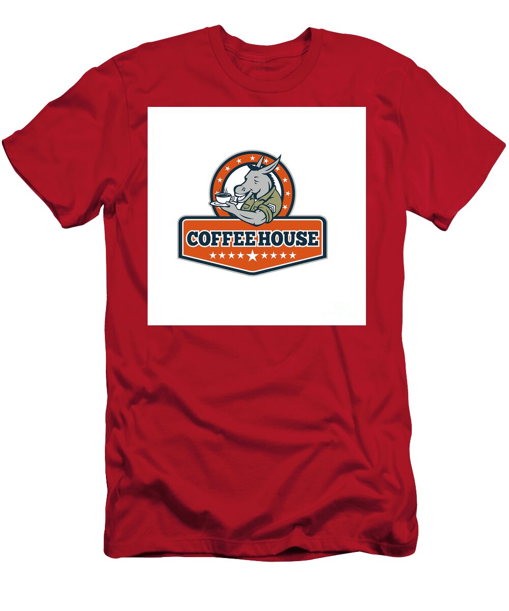 Army Sergeant Donkey Coffee House Cartoon Aloysius Patrimonio T-Shirt