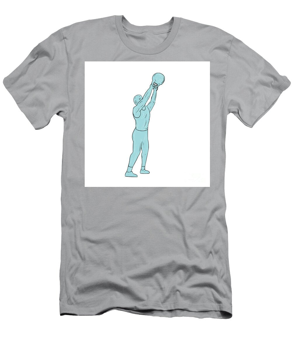Athlete Fitness Kettlebell Swing Drawing Aloysius Patrimonio T-Shirt