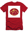 Athlete Lifting Kettlebell Oval Woodcut Aloysius Patrimonio T-Shirt