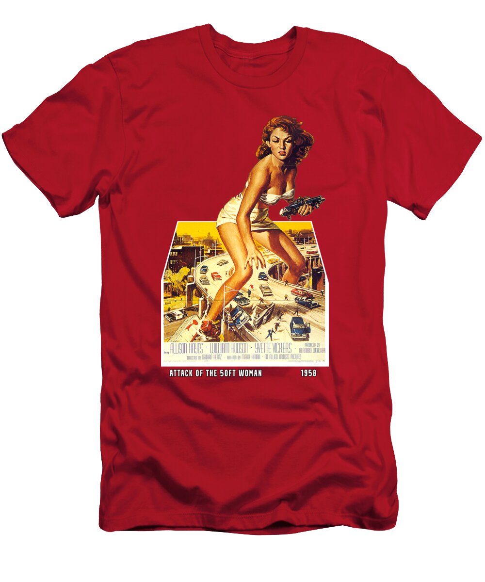 Attack of the 50ft Woman 1958 3d Movie Poster Stars on Art T-Shirt