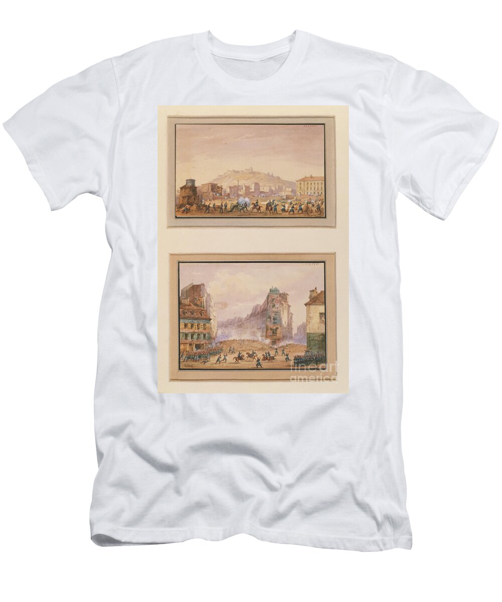 Attack on the Clos Saint Lazare in June 1848 and the Assault on the Barricade At the Entrance of Faubourg Saint Antoine with the Death of General Francois De Negrier Gaspard Gobaut T-Shirt