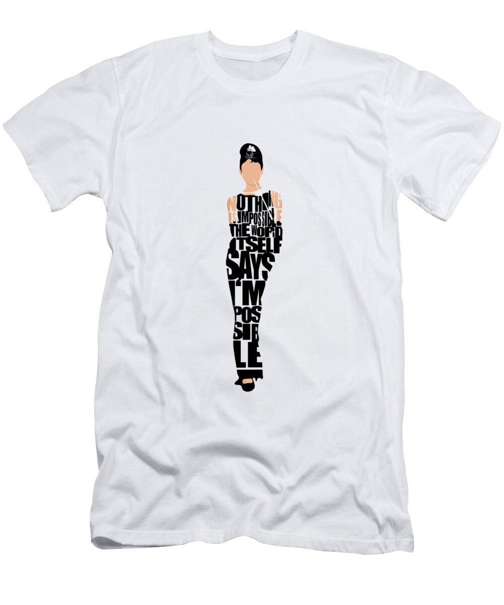 Audrey Hepburn Typography Poster Inspirowl Design T-Shirt