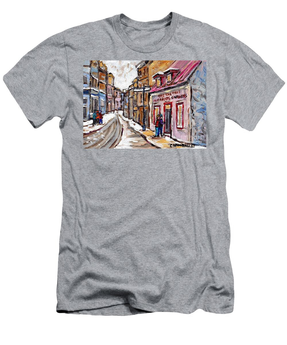 Aux Anciens Canadiens Best Original Quebec City Paintings Restaurants De LA Vieille Capitale Carole Spandau T-Shirt