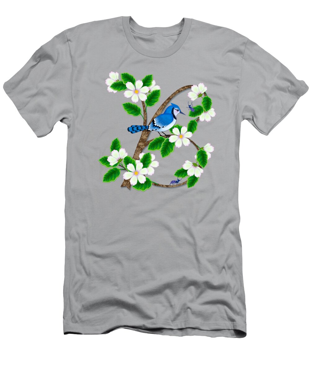 B Is for Blossoming Branch and Bird Valerie Drake Lesiak T-Shirt