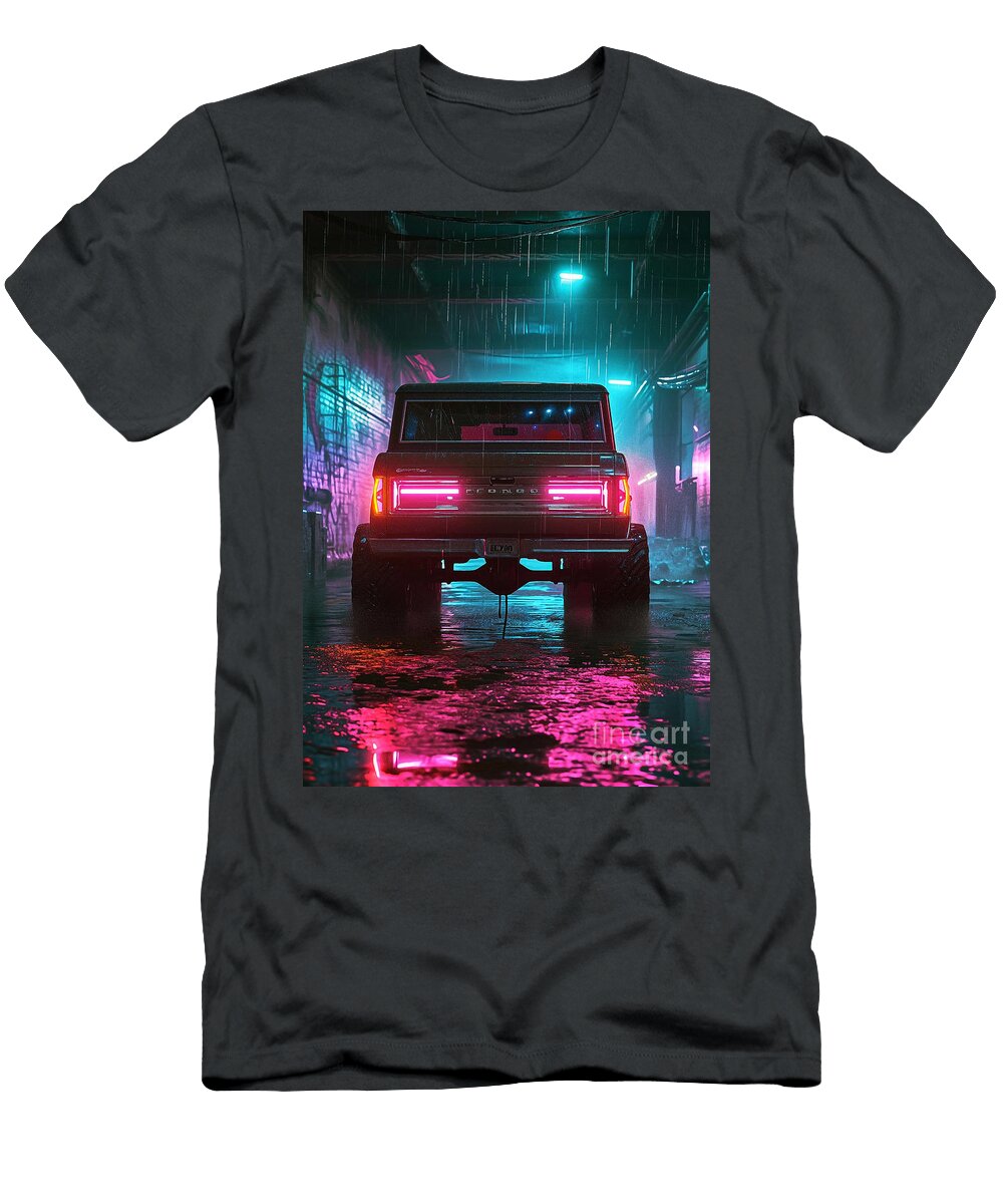 Back View of Ford Bronco Car Clark Leffler T-Shirt