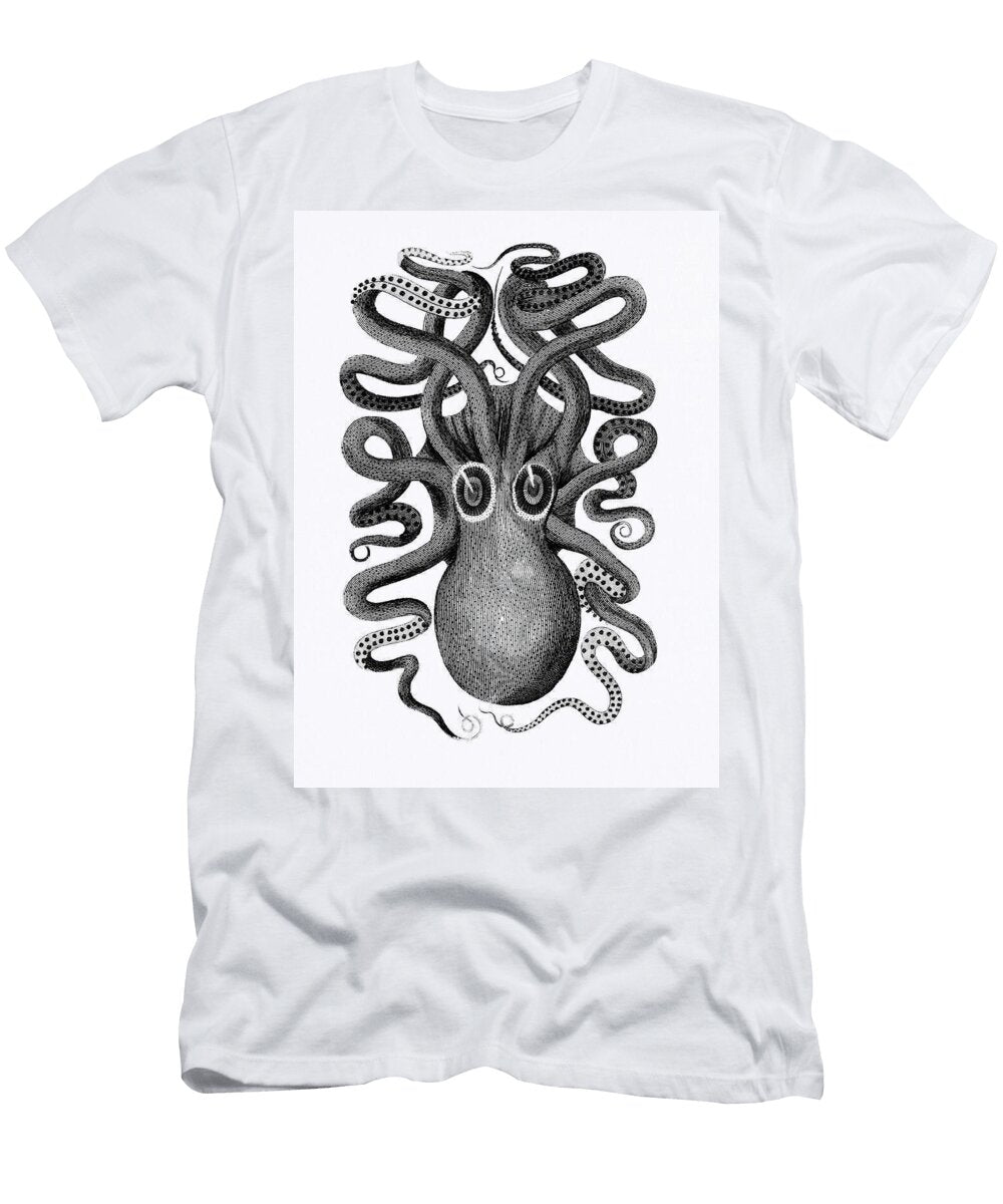 Back Viewed of Eight Armed Cuttlefish From Zoological Lectures Delivered At the Royal Institution in Vincent Luxe Gallery T-Shirt