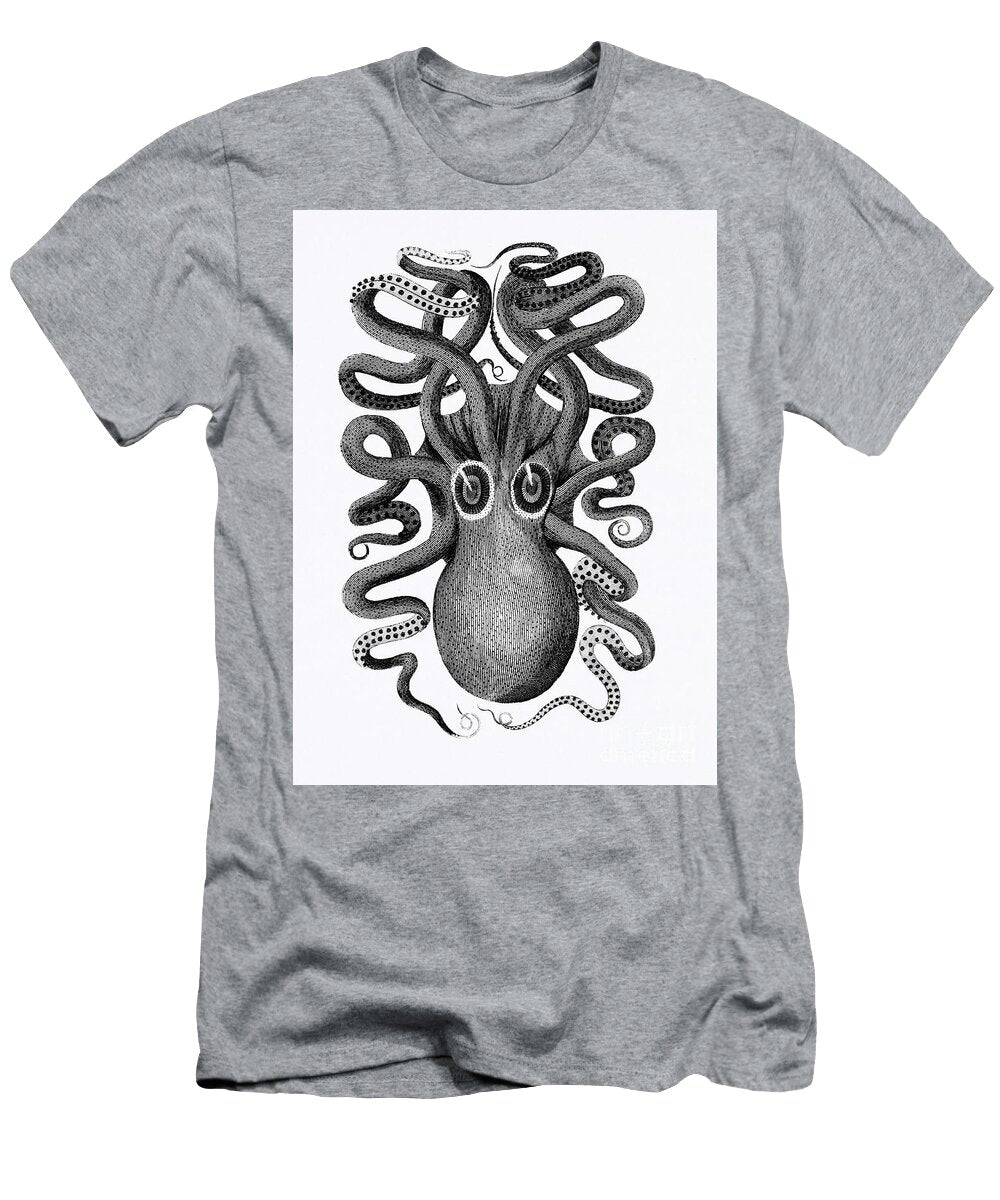 Back Viewed of Eight Armed Cuttlefish From Zoological Lectures Word Fandom T-Shirt